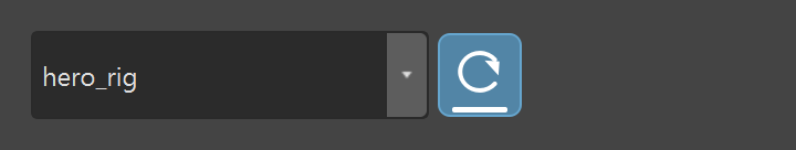 A dropdown showing a referenced scene, with a reload button beside it.