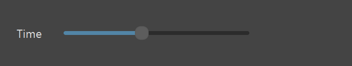 A slider labelled Time, its handle partway along the playback range.